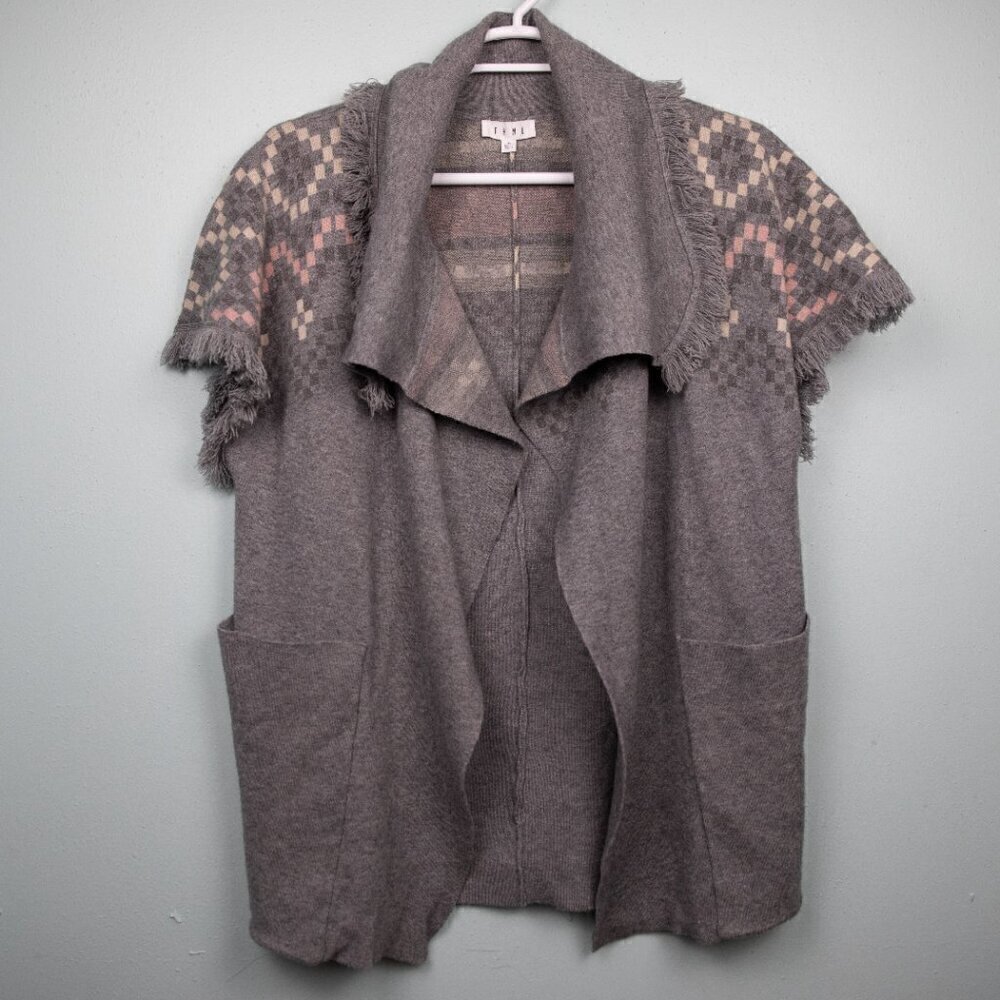 THML grey short sleeve open cardigan-S
